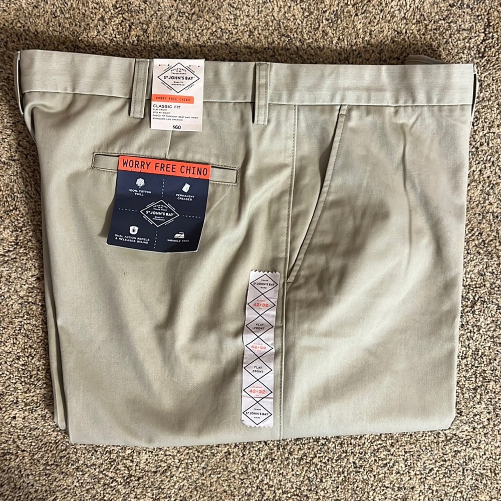 Chinos St. John’s Bay Worry Free Chinos.